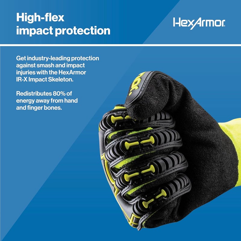 HEXARMOR | Impact-protection | 15-gauge nylon hi-vis shell | Touchscreen Capable | Sandy Nitrile Coated | Safety Gloves| Helix® 3006 |X-Small - Image 5